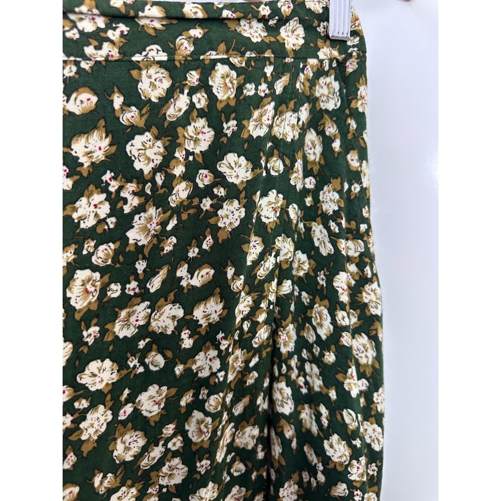 Vintage American Eagle Outfitters Green Floral Maxi Skirt Rayon 90s Boho Medium - Picture 10 of 15